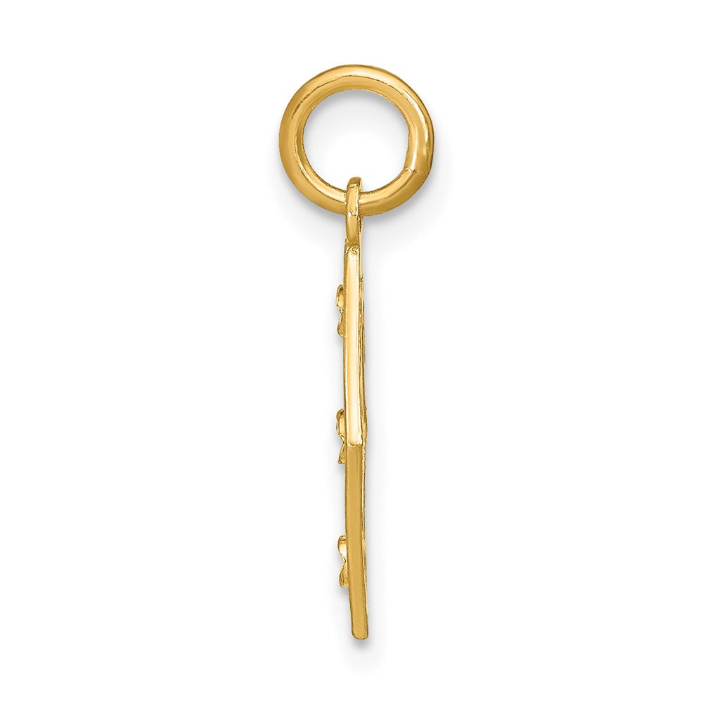 14K Yellow & Rhodium W/Rhodium D/C Diamond Shaped Charm