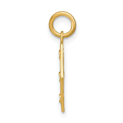 14K Yellow & Rhodium W/Rhodium D/C Diamond Shaped Charm