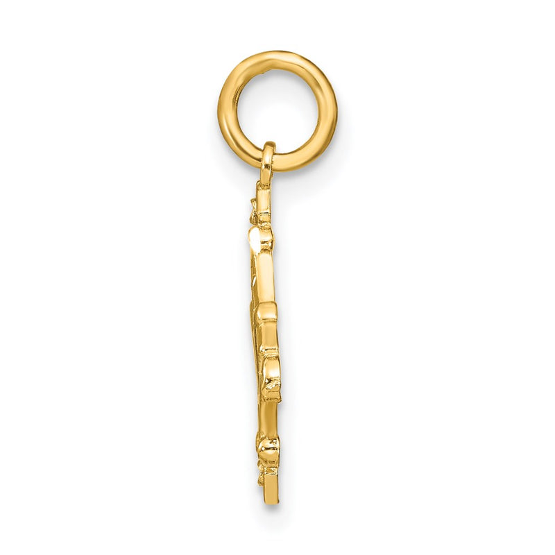 14K Yellow & Rhodium W/Rhodium D/C Chandelier Style Charm