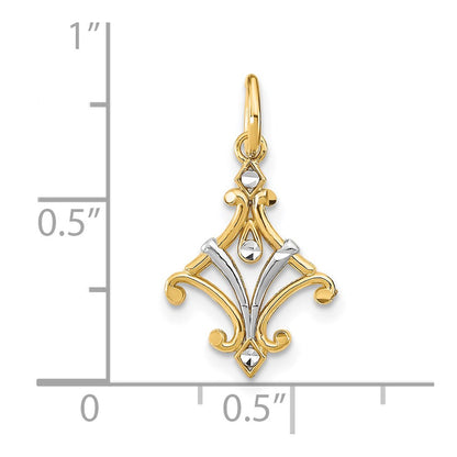 14K Yellow & Rhodium W/Rhodium D/C Chandelier Style Charm