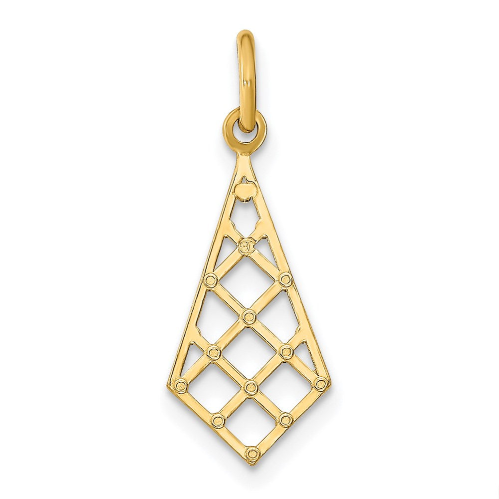 14K Yellow & Rhodium W/Rhodium D/C Small Criss-Cross Charm