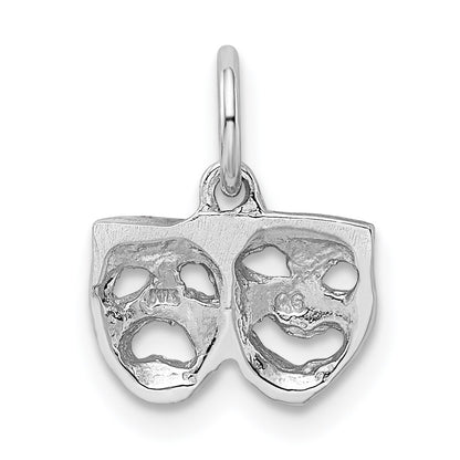 14K White Gold Solid Comedy/Tragedy Charm