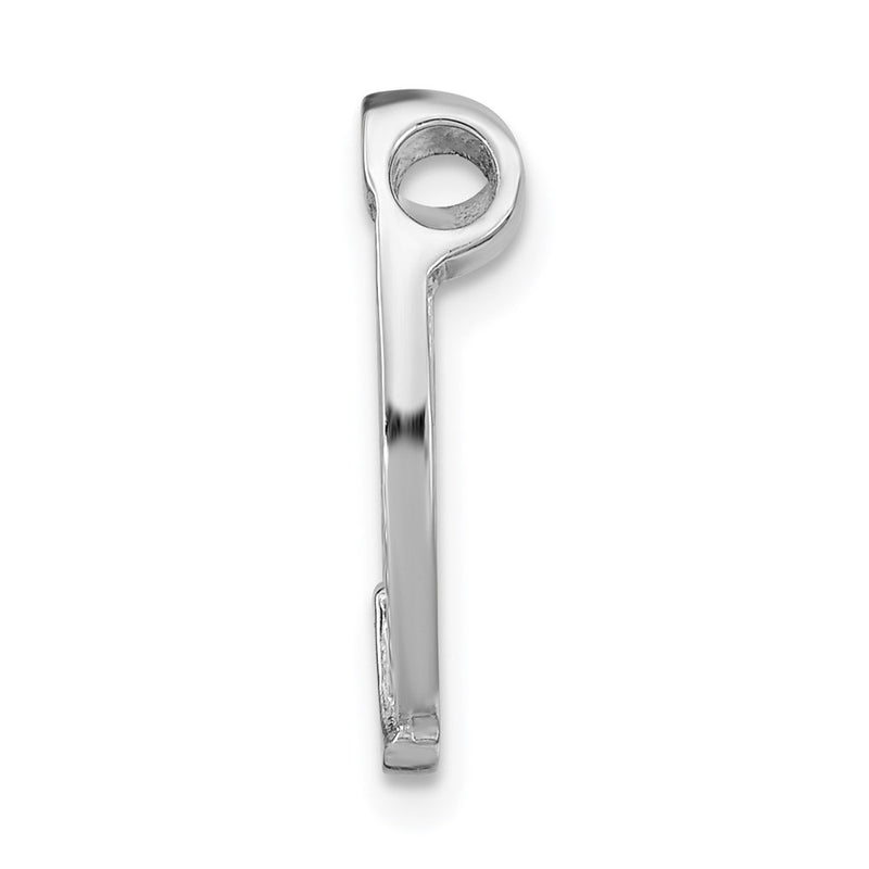 14K White Gold Horseshoe Chain Slide Charm