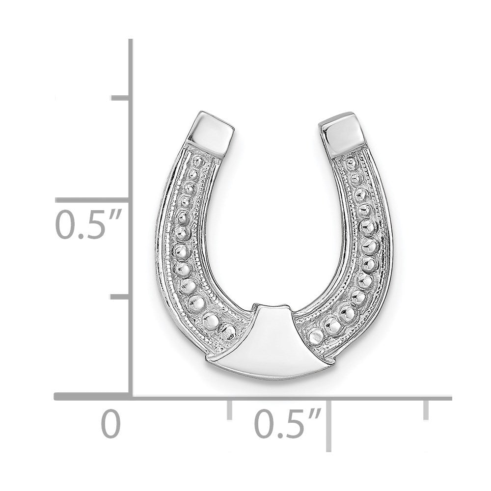 14K White Gold Horseshoe Chain Slide Charm
