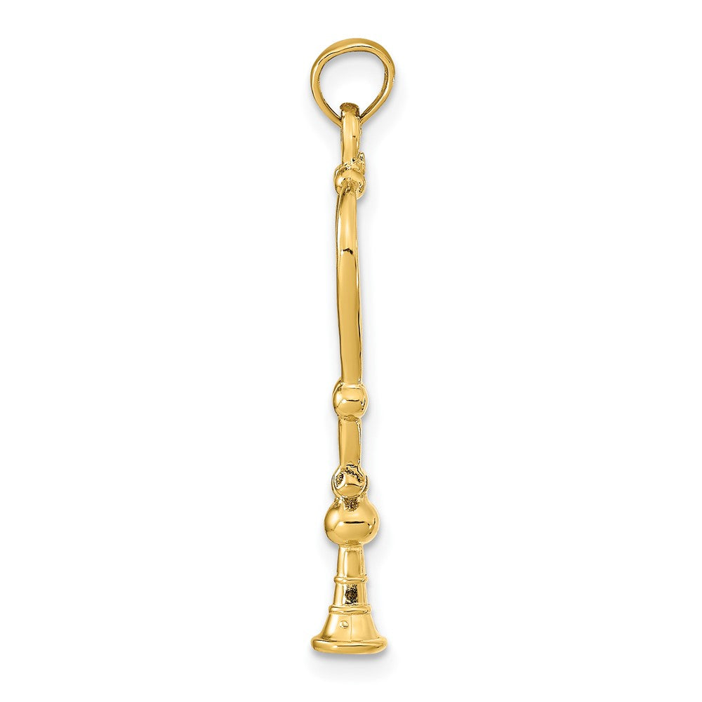 14K Yellow Gold 3-D Stethoscope Pendant