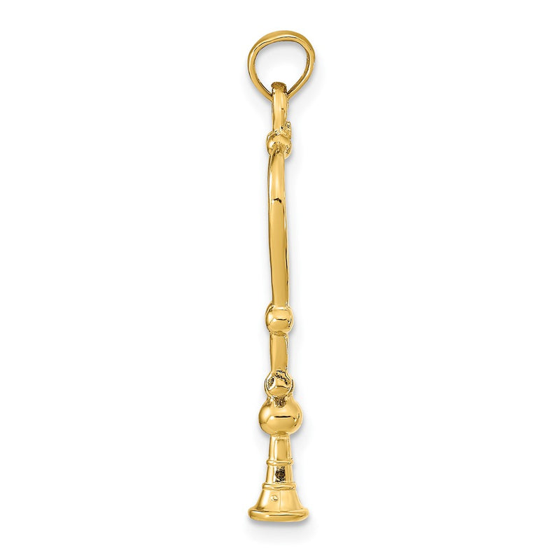 14K Yellow Gold 3-D Stethoscope Pendant
