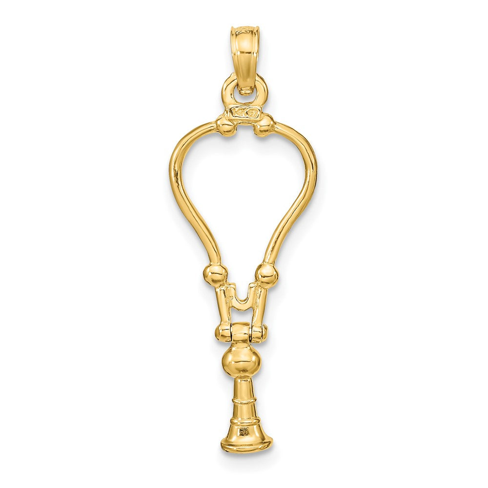14K Yellow Gold 3-D Stethoscope Pendant