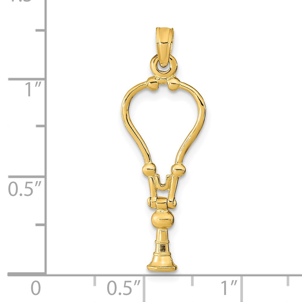 14K Yellow Gold 3-D Stethoscope Pendant