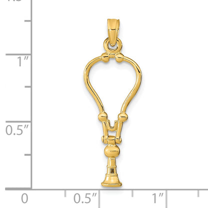14K Yellow Gold 3-D Stethoscope Pendant