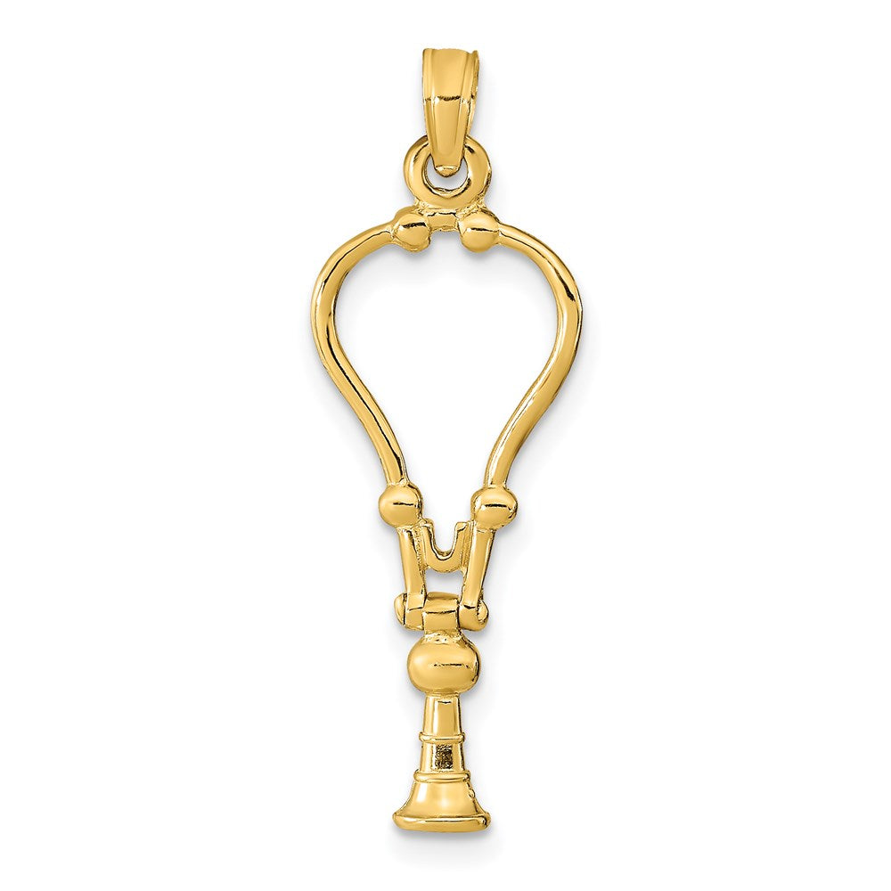 14K Yellow Gold 3-D Stethoscope Pendant