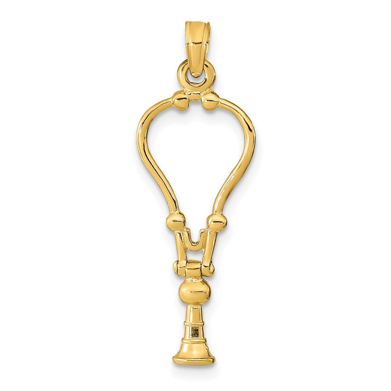 14K Yellow Gold 3-D Stethoscope Pendant