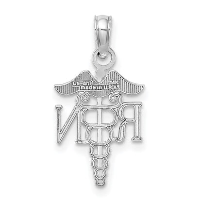 14K White Gold Polished R.N. Pendant