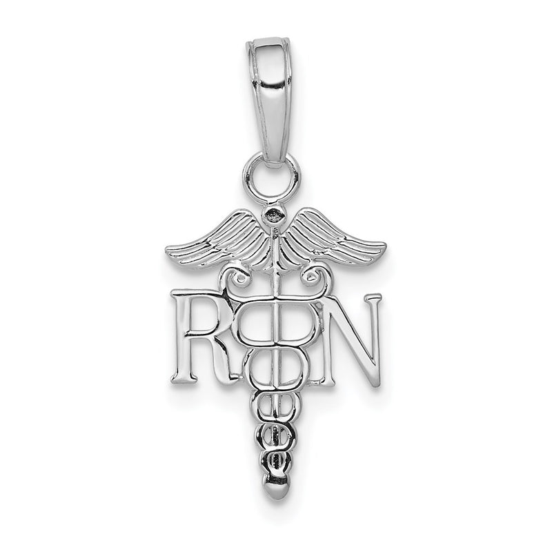 14K White Gold Polished R.N. Pendant