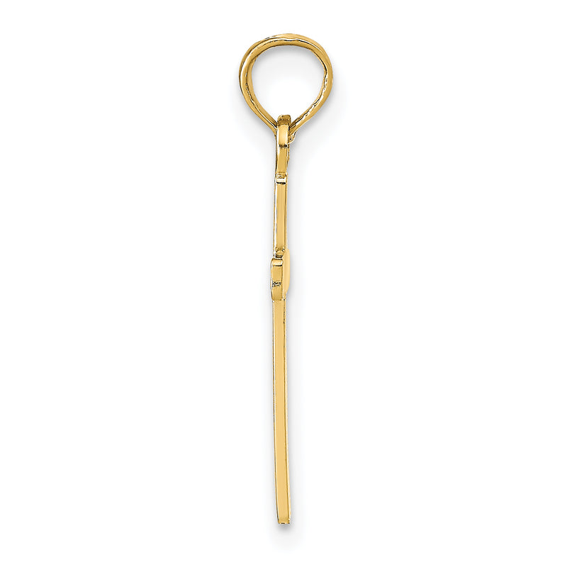14K Yellow Gold Polished Cross Pendant
