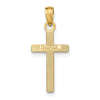 14K Yellow Gold Polished Cross Pendant