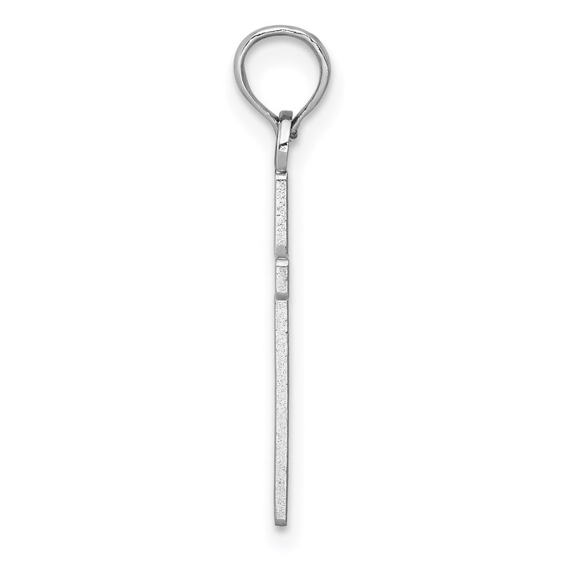14K White Gold Polished Cross Pendant