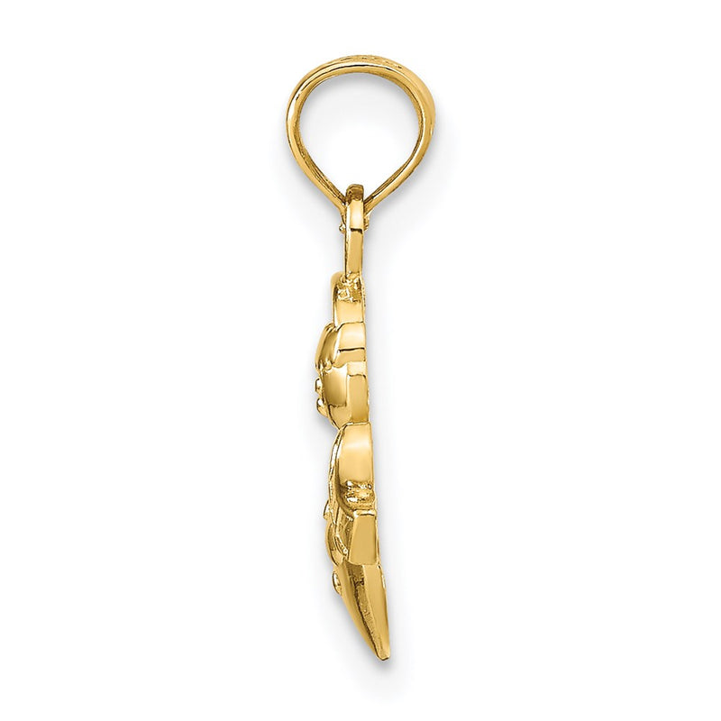 14K Yellow Gold Snowman Pendant