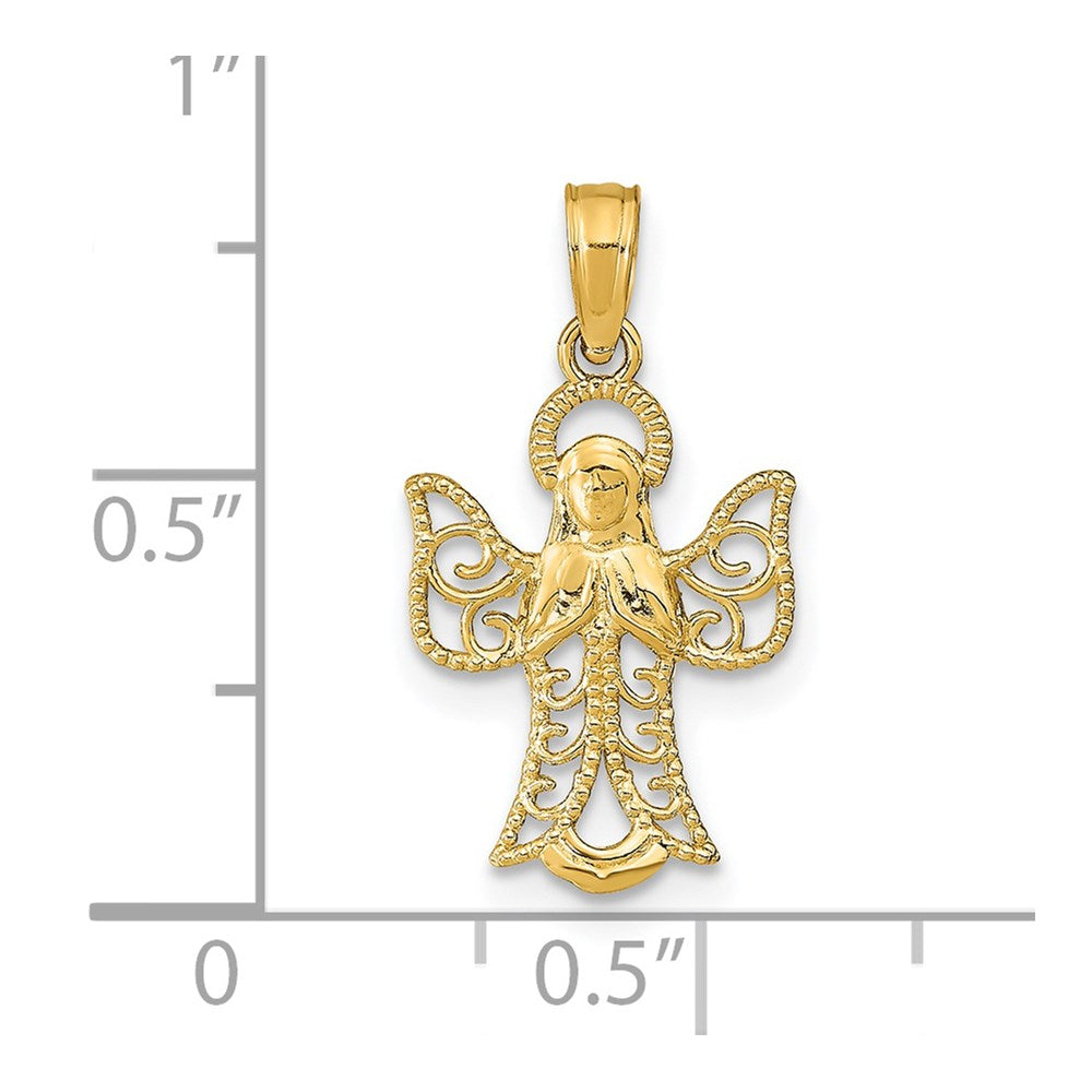 14K Yellow Gold Angel Pendant