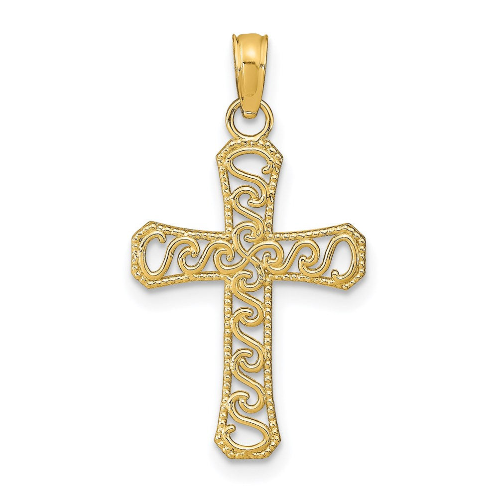 14K Yellow Gold Fancy Cross Pendant