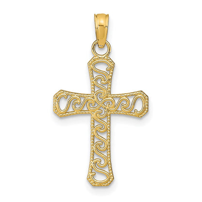 14K Yellow Gold Fancy Cross Pendant