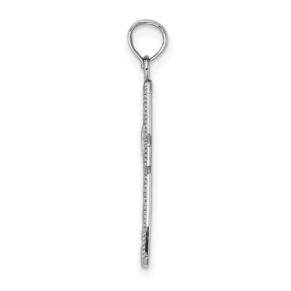 14K White Gold Fancy Cross Pendant