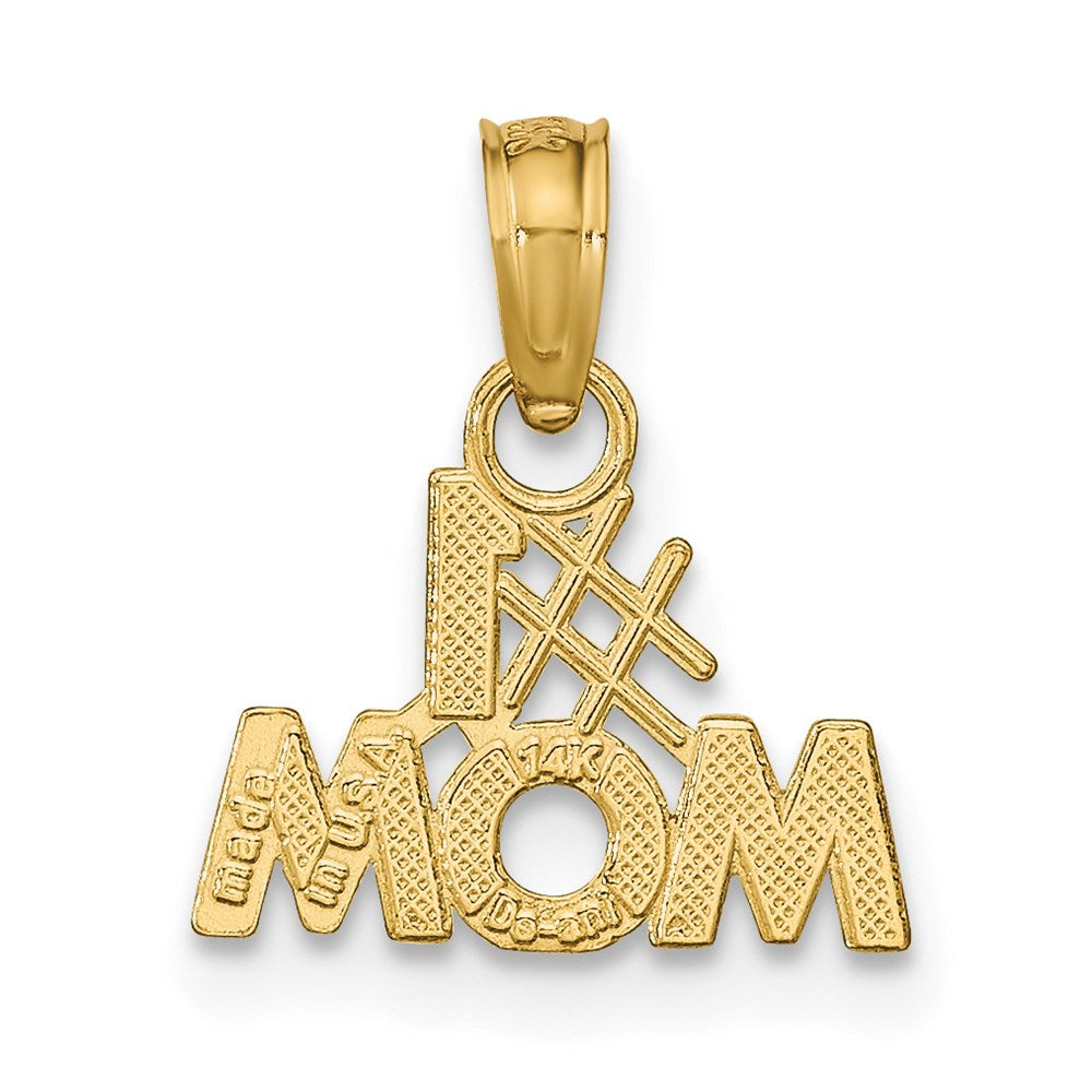 14K Yellow Gold Polished #1 Mom Pendant