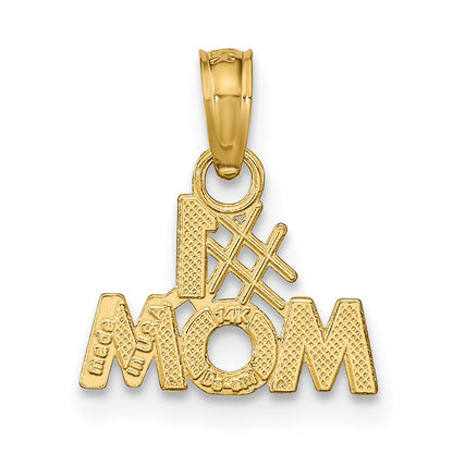 14K Yellow Gold Polished #1 Mom Pendant
