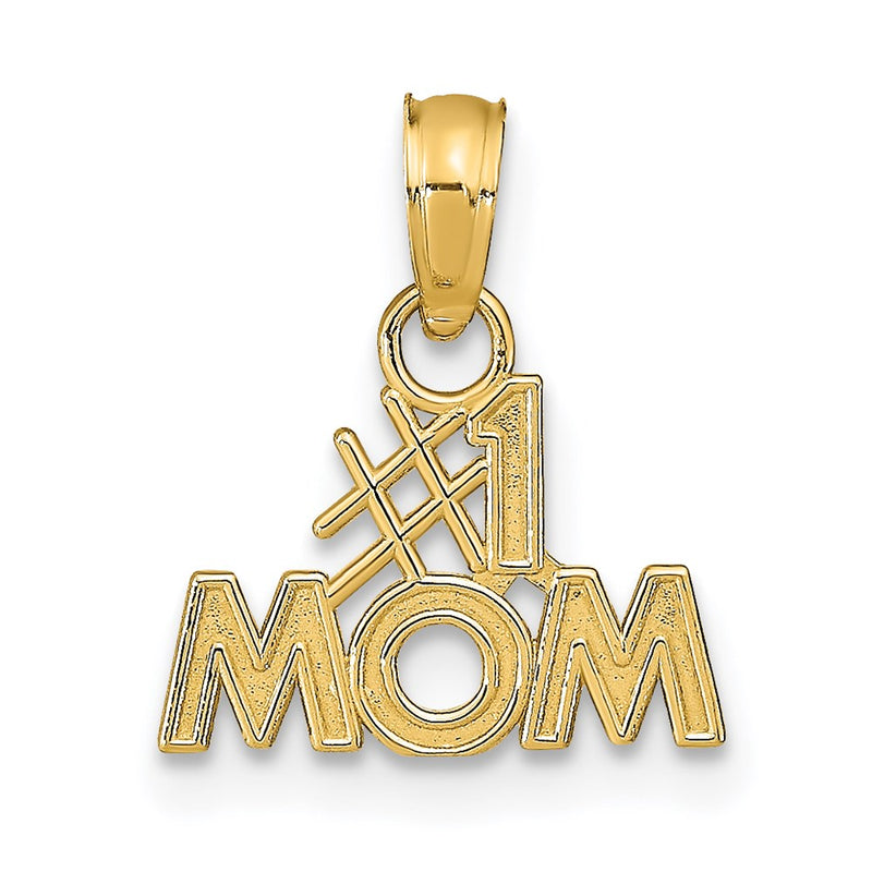 14K Yellow Gold Polished #1 Mom Pendant