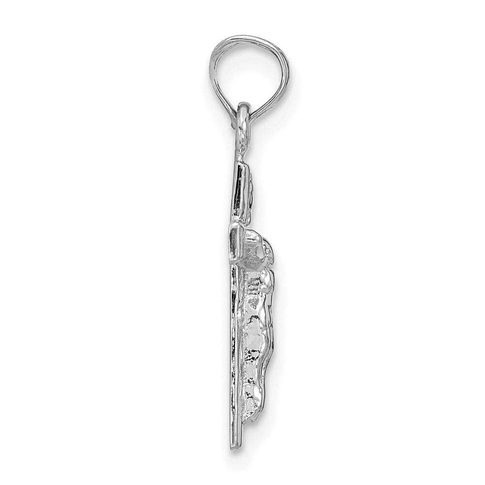 14K White Gold Crucifix Pendant
