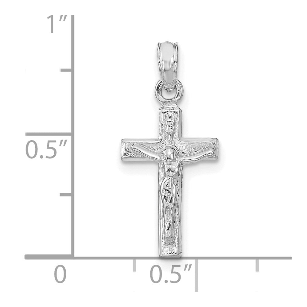14K White Gold Crucifix Pendant