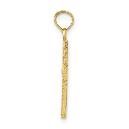 14K Yellow Gold D/C Cross Pendant