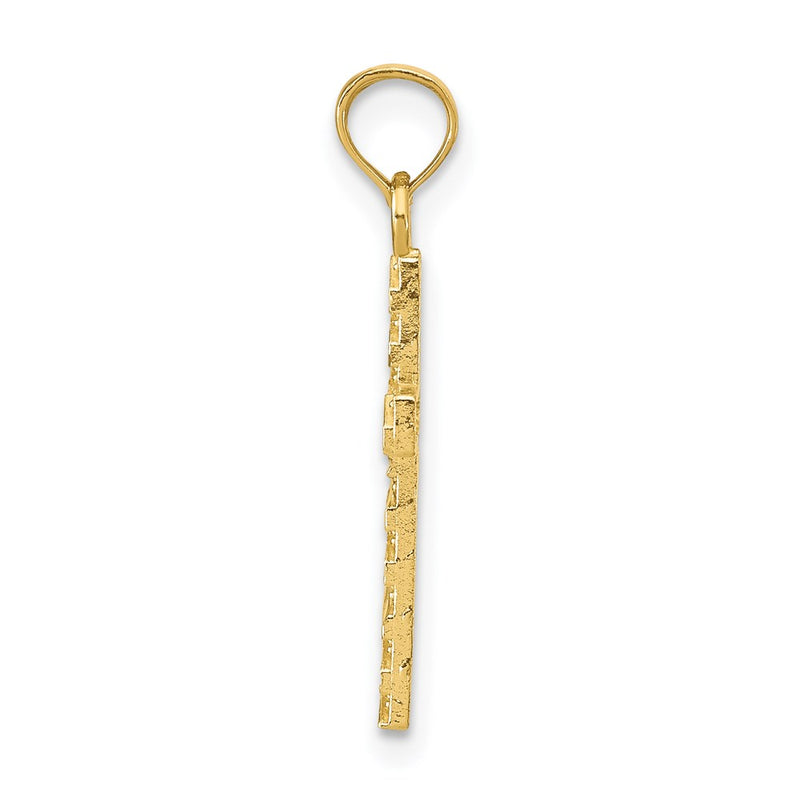 14K Yellow Gold D/C Cross Pendant