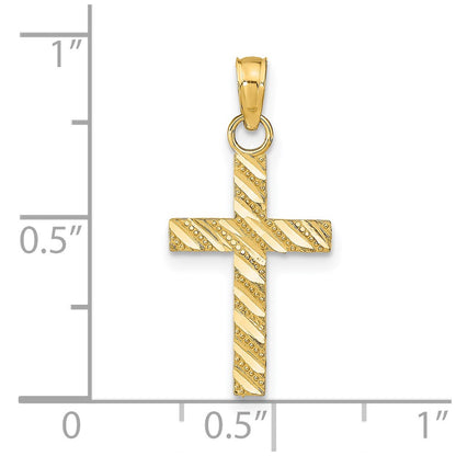 14K Yellow Gold D/C Cross Pendant