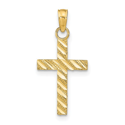 14K Yellow Gold D/C Cross Pendant
