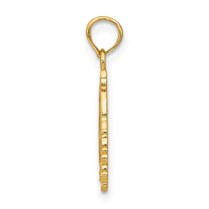 14K Yellow Gold Textured Flat Santa Face Charm