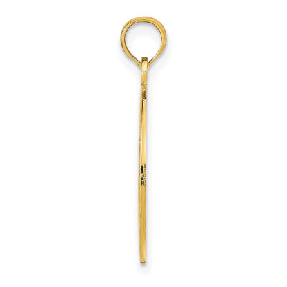 14K Yellow Gold Marco Island With Dolphins Circle Pendant