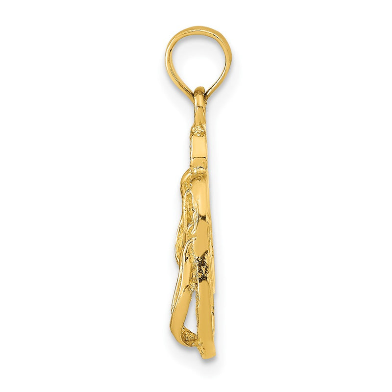 14K Yellow Gold St. George Island Reversible Flip Flops Pendant
