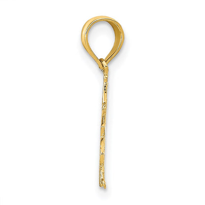 14K Yellow Gold Gambler W/Cards Pendant