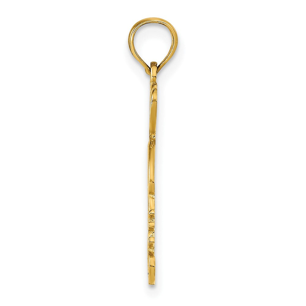14K Yellow Gold I Heart St. George Island W/Dolphin Pendant