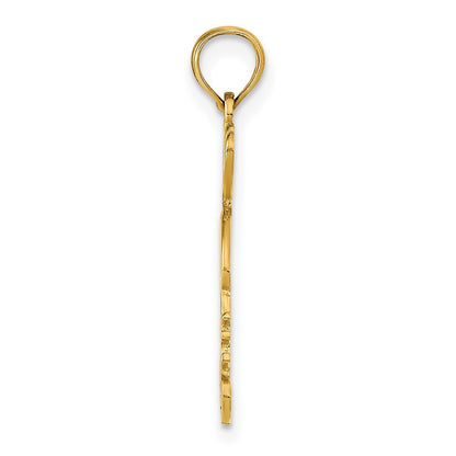 14K Yellow Gold I Heart St. George Island W/Dolphin Pendant