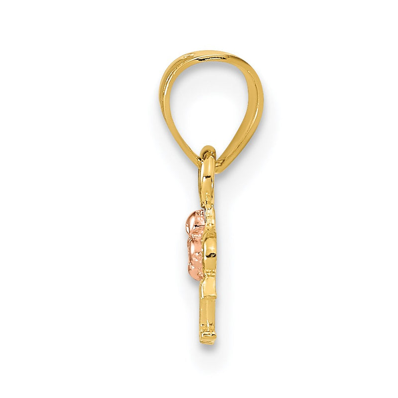 14K Two-Tone Rose And Yellow Gold Brat Pendant