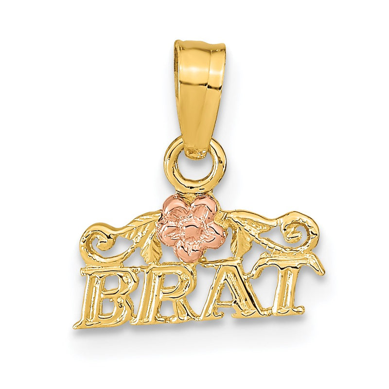 14K Two-Tone Rose And Yellow Gold Brat Pendant