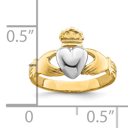 14K Two-Tone Tt Yellow & White Gold Baby Claddagh Ring (Development)