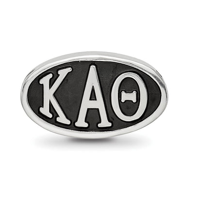 Sterling Silver Logoart Kappa Alpha Theta Oval Greek Letters Bead
