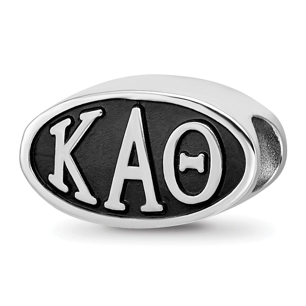 Sterling Silver Logoart Kappa Alpha Theta Oval Greek Letters Bead