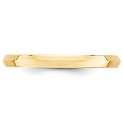18k Yellow Gold 2.5mm Knife Edge Comfort Fit Wedding Band Ring