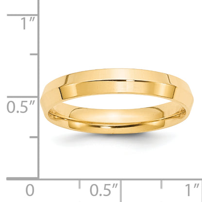 Solid 14K Yellow Gold 4mm Knife Edge Comfort Fit Men's/Women's Wedding Band Ring Size 8.5