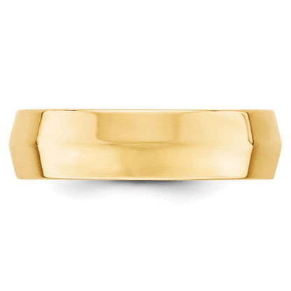 18k Yellow Gold 6mm Knife Edge Comfort Fit Wedding Band Ring