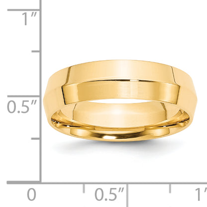 Solid 14K Yellow Gold 6mm Knife Edge Comfort Fit Men's/Women's Wedding Band Ring Size 10