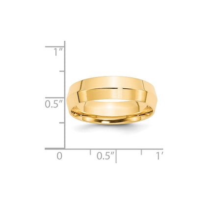 18k Yellow Gold 6mm Knife Edge Comfort Fit Wedding Band Ring